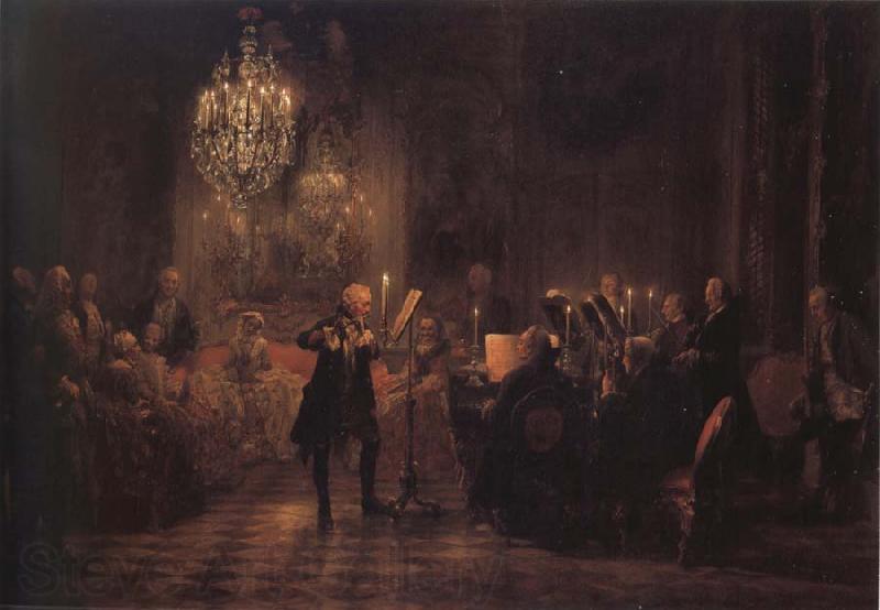 Adolph von Menzel The Flute concert of Frederick the Great at Sanssouci